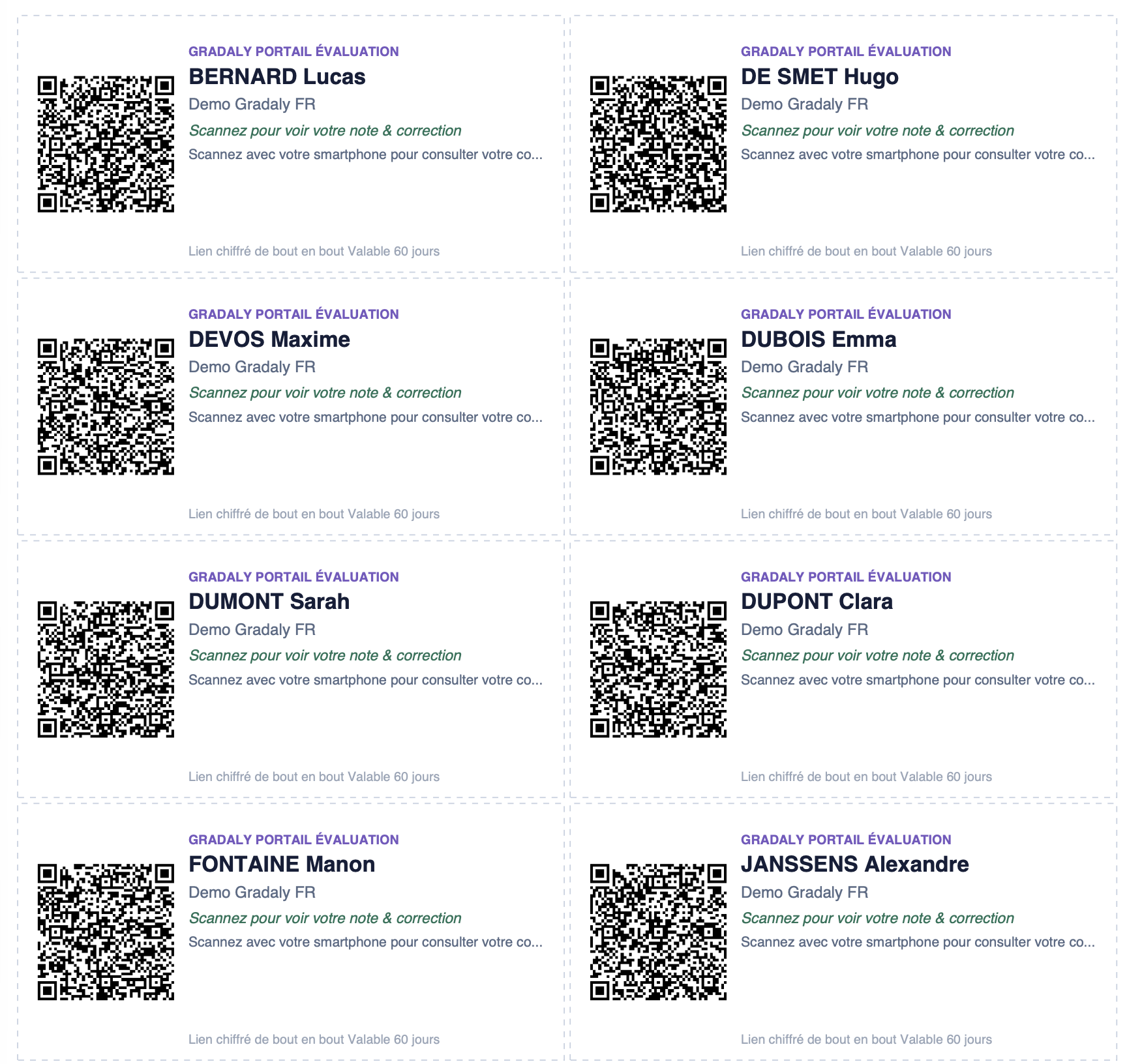 Fiches QR découpables prêtes à imprimer